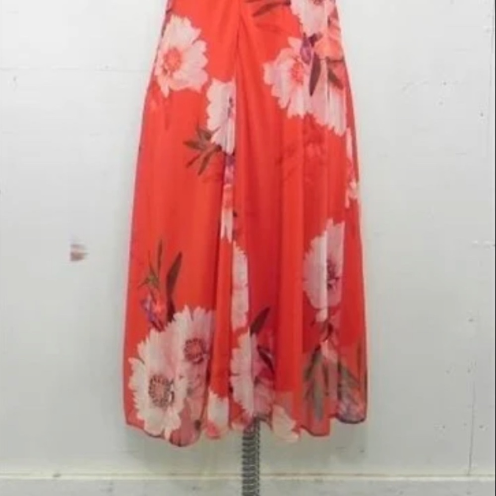 Le Château Floral Halter Dress – Orange & Pink – Petite Small – Made in Canada - Picture 8 of 10